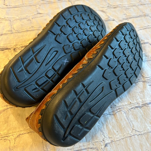 TASOGEN LEATHER BREATHABLE MESH WALKING HONEYCOMB MENS CARMEL LOAFERS - Picture 7 of 9